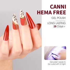 CANNI Red Gel Nail Polish Set - 6 Colors 9ML Classic Dark Red, Burgundy - Soak Off UV LED Gel Polish Kit for All-Season DIY Manicure, Nail Art, Salon & Home Use CANNI Red Gel Nail Polish Set - 6 Colors 9ML Classic Dark Red, Burgundy - Soak Off UV LED Gel Polish Kit for All-Season DIY Manicure, Nail Art, Salon & Home Use