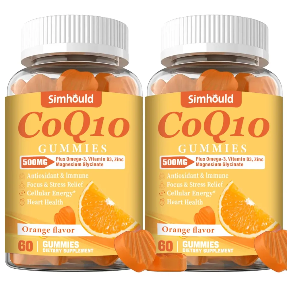 2 Pack CoQ10 500MG Gummies - Plus Omega-3, Magnesium, Vitamin B3 & Zinc - 3X Better Absorption Coenzyme Q10 Supplements for Heart Health, Cellular Energy & Antioxidant, Vegan, Non-GMO 120 Counts 2 Pack CoQ10 500MG Gummies - Plus Omega-3, Magnesium, Vitamin B3 & Zinc - 3X Better Absorption Coenzyme Q10 Supplements for Heart Health, Cellular Energy & Antioxidant, Vegan, Non-GMO 120 Counts