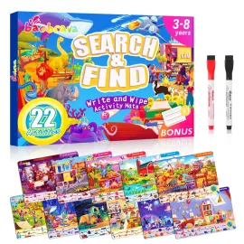 Search and Find Books for Kids 3-8 - 22 Travel Games for Car and Airplane, Preschool Learning Activities, Road Trip Activities for Toddlers, Easter Gift for Kids