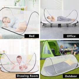 77 * 30 * 23 Inch Large Pop Up Mosquito Tent, Portable Foldable Mosquito Net for Bed Camping Travel Patio