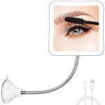 Fabuday Flexible Gooseneck 30X Lighted Magnifying Mirror - Upgraded Rechargeable Makeup Mirror with Lights and Magnification, LED Travel Mirror with Suction Cup for Bathroom, 3 Color Lighting, Square