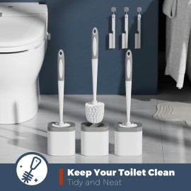 Holaloha Toilet Brush, 3 Pack Toilet Brush and Holder Set Bathroom Accessories, Toilet Bowl Brush and Holder with 3 Crevice Brush for Bathroom, Toilet Scrubber Brush (White) Holaloha Toilet Brush, 3 Pack Toilet Brush and Holder Set Bathroom Accessories, Toilet Bowl Brush and Holder with 3 Crevice Brush for Bathroom, Toilet Scrubber Brush (White)