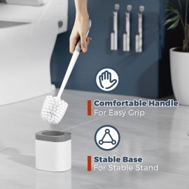 Holaloha Toilet Brush, 3 Pack Toilet Brush and Holder Set Bathroom Accessories, Toilet Bowl Brush and Holder with 3 Crevice Brush for Bathroom, Toilet Scrubber Brush (White) Holaloha Toilet Brush, 3 Pack Toilet Brush and Holder Set Bathroom Accessories, Toilet Bowl Brush and Holder with 3 Crevice Brush for Bathroom, Toilet Scrubber Brush (White)