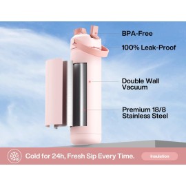POWCAN 26 oz Insulated Water Bottle with 2-in-1 Straw and Spout Lid, Keep Cold 24H, Leak-Proof, Fits in Car Cup Holder, Stainless Steel Water Bottle for Sports, Travel, and School (Cotton Candy) POWCAN 26 oz Insulated Water Bottle with 2-in-1 Straw and Spout Lid, Keep Cold 24H, Leak-Proof, Fits in Car Cup Holder, Stainless Steel Water Bottle for Sports, Travel, and School (Cotton Candy)