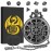 Mini DND Dice Set with Steampunk Dark Silver Hollow Gear Pocket Watch Shell Case, 7pcs Polyhedral Metal D&D Dice, DND Gifts with Gift Box for DND Lovers, Role Playing Board Games Accessories
