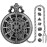 Mini DND Dice Set with Steampunk Dark Silver Hollow Gear Pocket Watch Shell Case, 7pcs Polyhedral Metal D&D Dice, DND Gifts with Gift Box for DND Lovers, Role Playing Board Games Accessories
