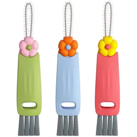3 in 1 Cup Lid Cleaning Brush, 3 in 1 Multifunctional Cleaning Brush Portable Cup Lid Cleaner for Bottle Gap Tight Spaces Cup, Portable Cup Lid Cleaner with Brush, 3 Pcs