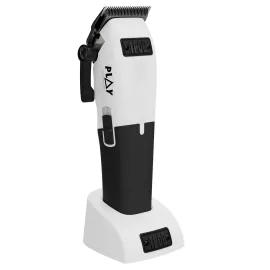 TPOB Play Barber Hair Clippers for Men 7500 RPM with Rubber Black Grips (White)