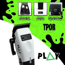 TPOB Play Barber Hair Clippers for Men 7500 RPM with Rubber Black Grips (White) TPOB Play Barber Hair Clippers for Men 7500 RPM with Rubber Black Grips (White)