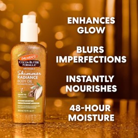 Palmer\'s Cocoa Butter Formula Shimmer Body Oil with Vitamin E, 5.1 Fl Oz, Radiance Body Oil for Glowing Skin, Enhances Dark Tones & Tans, Hydrating Palmer\'s Cocoa Butter Formula Shimmer Body Oil with Vitamin E, 5.1 Fl Oz, Radiance Body Oil for Glowing Skin, Enhances Dark Tones & Tans, Hydrating