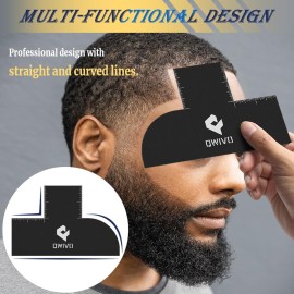 Qwivo Color Enhancement Barber Card with Measurement indicators, Easy to Clean Hairline Maker for Barber Shape, Reusable Beard Line Up Tool, Color Spray Edge Hair Liner Card (Black-A)