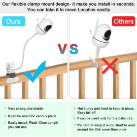 15.7 inch Flexible Baby Monitor Clip Mount for HelloBaby HB6550/HB65/HB40/HB6339/HB66/HB6550Pro, ANMEATE SM935E, Baby Camera Mount Holder Stand with, Attach to Baby Crib Without Without Tools 15.7 inch Flexible Baby Monitor Clip Mount for HelloBaby HB6550/HB65/HB40/HB6339/HB66/HB6550Pro, ANMEATE SM935E, Baby Camera Mount Holder Stand with, Attach to Baby Crib Without Without Tools