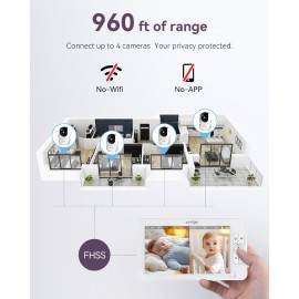 Comfyer Split-Screen Baby Monitor with 2 1080P Cameras, 7 HD 720P Monitor No WiFi with a Flexible Bracket, Video Baby Monitor with Camera and Audio, 2 Way Audio, Remote PTZ, Auto Night Vision Comfyer Split-Screen Baby Monitor with 2 1080P Cameras, 7 HD 720P Monitor No WiFi with a Flexible Bracket, Video Baby Monitor with Camera and Audio, 2 Way Audio, Remote PTZ, Auto Night Vision