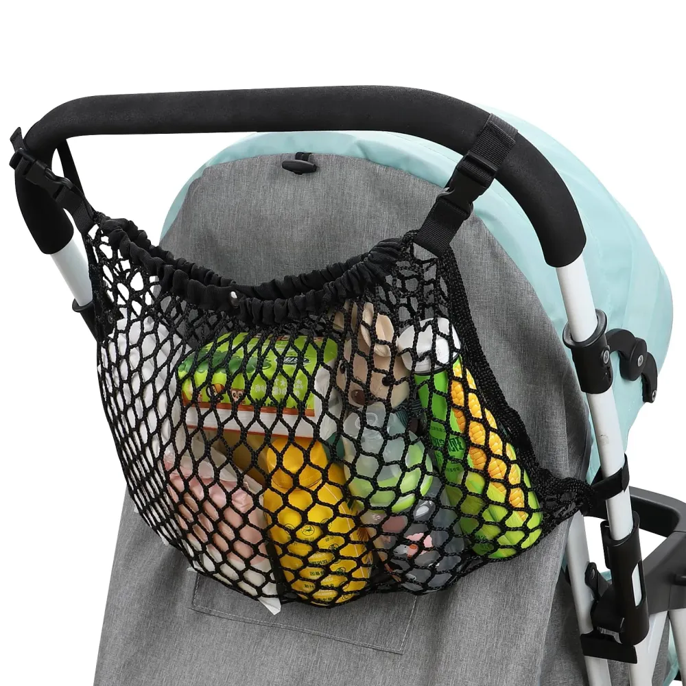 Accmor Universal Stroller Organizer, Polyester Net Mesh Bag Fits for Uppababy, Nuna, Britax, Doona Strollers, Non-Slip Adjustable Stroller Mesh Cargo Net Storage Caddy Accessories Accmor Universal Stroller Organizer, Polyester Net Mesh Bag Fits for Uppababy, Nuna, Britax, Doona Strollers, Non-Slip Adjustable Stroller Mesh Cargo Net Storage Caddy Accessories