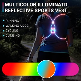 Running Lights For Runners, Reflective Running Vest, Reflective Running Gear Walking Vest For Women, Night Running Gear, Light Up Running Vest, Gifts For Runners, Safety Running Vest For Women & Men Running Lights For Runners, Reflective Running Vest, Reflective Running Gear Walking Vest For Women, Night Running Gear, Light Up Running Vest, Gifts For Runners, Safety Running Vest For Women & Men