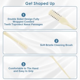 ZKENIRD 6 Pcs 2-in-1 Nasal Cutter, Upgrade Double Sided Nose Knife, 360 Nostril Hair Remover Tool, Trimmer for Men, Women, Soft Cleaning Brush (Cream)