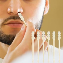 ZKENIRD 6 Pcs 2-in-1 Nasal Cutter, Upgrade Double Sided Nose Knife, 360 Nostril Hair Remover Tool, Trimmer for Men, Women, Soft Cleaning Brush (Cream)