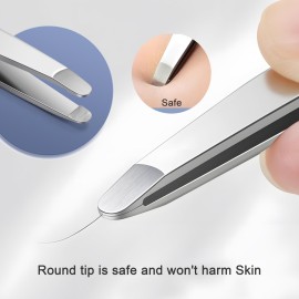 Tweezers for Women Facial Hair, 5Pcs Set, Round tip Eyebrow Tweezer for men, Professional Stainless Steel Pointed Splinter Ingrown Hair removal Tweezers for Women Facial Hair, 5Pcs Set, Round tip Eyebrow Tweezer for men, Professional Stainless Steel Pointed Splinter Ingrown Hair removal