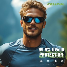 Foliful 3 Pack Polarized Sports Sunglasses for Men, Mens Sunglasses Wrap Around UV400 Protection for Cycling Fishing Driving Foliful 3 Pack Polarized Sports Sunglasses for Men, Mens Sunglasses Wrap Around UV400 Protection for Cycling Fishing Driving