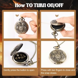 Banloga D&D Dice Set,7PCS Metal Dice for Dungeons and Dragons,Mini Dice Set with Pocket Watch Case,Role Playing Board Games Accessories (Dragon, Bronze) Banloga D&D Dice Set,7PCS Metal Dice for Dungeons and Dragons,Mini Dice Set with Pocket Watch Case,Role Playing Board Games Accessories (Dragon, Bronze)