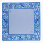 Hutch & Nook Mahjong Mat | 33 Non-Slip Card Table Cover | Decorative Game Mat for Mahjong Set, Dominoes, Poker & More (Blue & White Bird)