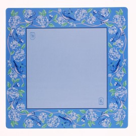 Hutch & Nook Mahjong Mat | 33 Non-Slip Card Table Cover | Decorative Game Mat for Mahjong Set, Dominoes, Poker & More (Blue & White Bird)