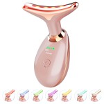 ELISHINE Light Based Face-Neck-Massager - 7 Color Portable Facial Massager for Skin Care, Rose Gold