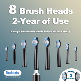 ORALEXIS Electric Toothbrush for Adults and Kids, with Tongue Scraper and 8 Brush Heads, One Fast Charge Last 120 Days, 40000 VPM Deep Clean, Sonic Travel Toothbrush ORALEXIS Electric Toothbrush for Adults and Kids, with Tongue Scraper and 8 Brush Heads, One Fast Charge Last 120 Days, 40000 VPM Deep Clean, Sonic Travel Toothbrush