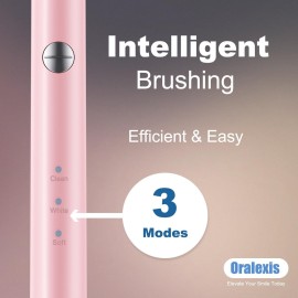 ORALEXIS Electric Toothbrush for Adults and Kids, with Tongue Scraper and 8 Brush Heads, One Fast Charge Last 120 Days, 40000 VPM Deep Clean, Sonic Travel Toothbrush - Pink ORALEXIS Electric Toothbrush for Adults and Kids, with Tongue Scraper and 8 Brush Heads, One Fast Charge Last 120 Days, 40000 VPM Deep Clean, Sonic Travel Toothbrush - Pink