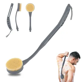 Back Scrubber for Shower,20.5 Bath Brush Long Handle for Deep Cleaning,Back Brush for Shower Men Women(Grey)