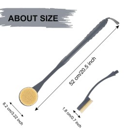 Back Scrubber for Shower,20.5 Bath Brush Long Handle for Deep Cleaning,Back Brush for Shower Men Women(Grey)