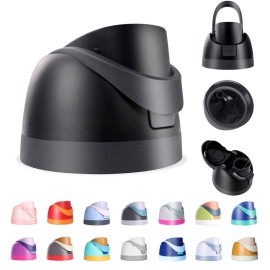 Renyqatt Replacement Lid for Owala Freesip, Compatible with Owala Cup 16oz 24oz 32oz 40oz, One Button Water Bottle Top Lid Replacement Accessory, Leakproof, BPA-Free (Black)