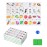 GRACIAS 4 Players Mahjong Block Set, 128 Green Tiles(1.18) with Animal and Food Pattern, Portable Mahjong Set with A Carry Bag, Mahjong Tile Game