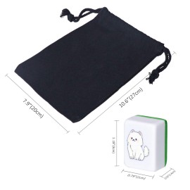 GRACIAS 4 Players Mahjong Block Set, 128 Green Tiles(1.18) with Animal and Food Pattern, Portable Mahjong Set with A Carry Bag, Mahjong Tile Game GRACIAS 4 Players Mahjong Block Set, 128 Green Tiles(1.18) with Animal and Food Pattern, Portable Mahjong Set with A Carry Bag, Mahjong Tile Game