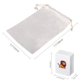 GRACIAS Mahjong Block Set, 50 Plastic Tiles (1.18) with DIY Stickers, Portable Mahjong Set with A Carry Bag, Mahjong Tile Game