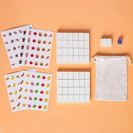 GRACIAS Mahjong Block Set, 50 Plastic Tiles (1.18) with DIY Stickers, Portable Mahjong Set with A Carry Bag, Mahjong Tile Game