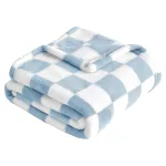 Yurhap Checkered Baby Blanket Fleece Baby Blankets for Boys, Ultra Soft Cozy Fluffy Infant Toddler Newborn Receiving Blankets for Crib Stroller, 30\'\'x40\'\', Blue