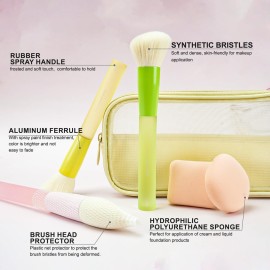 LULUCOLORS 18-Pcs Makeup Brush Set for Beginners - Travel-Friendly with Soft Arthritis-Friendly Handles & Non-Shedding Bristles | Includes Storage Bag, Eyeshadow Brushes & Sponges (Multi-Color) LULUCOLORS 18-Pcs Makeup Brush Set for Beginners - Travel-Friendly with Soft Arthritis-Friendly Handles & Non-Shedding Bristles | Includes Storage Bag, Eyeshadow Brushes & Sponges (Multi-Color)