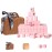 VPH Travel Chinese Mahjong Set Ivory 144 Sheets with Rattan Box and Tablecloth (Pink)