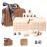 VPH Travel Chinese Mahjong Set Ivory 144 Sheets with Rattan Box and Tablecloth (Ivory)