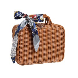 VPH Travel Chinese Mahjong Set Ivory 144 Sheets with Rattan Box and Tablecloth (Ivory)