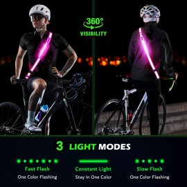 Ylzzrs Reflective Sash Gear for Walking at Night,LED Reflective Belt Safety Lights,Lights for Night Dog Walking,High Visibility Type-C Rechargeable with Phone Holder for Men Women(Pink) Ylzzrs Reflective Sash Gear for Walking at Night,LED Reflective Belt Safety Lights,Lights for Night Dog Walking,High Visibility Type-C Rechargeable with Phone Holder for Men Women(Pink)