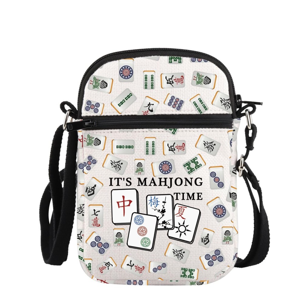 PLITI Mahjong Gift Mahjong Player Gift Mahjong Board Game Gift It\'s Mahjong Time Crossbody Bag for Mahjong Lover (Mahjong Time ZCbag) PLITI Mahjong Gift Mahjong Player Gift Mahjong Board Game Gift It\'s Mahjong Time Crossbody Bag for Mahjong Lover (Mahjong Time ZCbag)