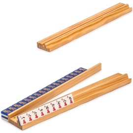 Yellow Mountain Imports American Mahjong Set, Koi Fish with Green Soft Case - Four Wooden All-in-One Racks with Pushers, Wright Patterson Scoring Coins, Dice, and Wind Indicator