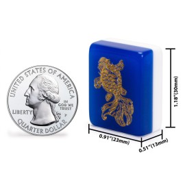 Yellow Mountain Imports American Mahjong Set, Koi Fish with Green Soft Case - Four Wooden All-in-One Racks with Pushers, Wright Patterson Scoring Coins, Dice, and Wind Indicator