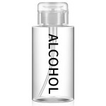 Layhit 1 Pcs 10 oz Alcohol Pump Dispenser Bottle Alcohol Dispenser Push Down Liquid Dispenser Clear Empty Pumping Bottle Refillable Cosmetic Container for Personal, Salon, Nail Care, Hospital Use