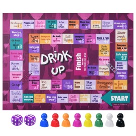 NETANICO Drinking Games,Leather Mat Drinking Board Game for Adults,Interactive Girls Night Drinking Games,Bachelorette Party Games,Age 21+,2-8 Players