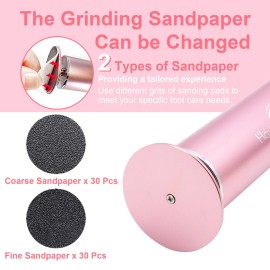 HayZBao Electric Foot File - Callus Remover for Feet,Professional Pedicure Tool for Dead Skin and Calluses,Adjustable Speed Foot File with 60 Pcs Sandpaper Discs - Pink HayZBao Electric Foot File - Callus Remover for Feet,Professional Pedicure Tool for Dead Skin and Calluses,Adjustable Speed Foot File with 60 Pcs Sandpaper Discs - Pink