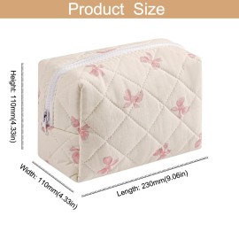 HHQQWZ Makeup Bag Travel Cosmetic Bag for Women Girls, Zipper Make Up Pouch, Floral Flowers Toiletry Organizer Makeup, Portable Storage Bag, Cosmetic Travel Cloth Bag (Pink Bow Tie) HHQQWZ Makeup Bag Travel Cosmetic Bag for Women Girls, Zipper Make Up Pouch, Floral Flowers Toiletry Organizer Makeup, Portable Storage Bag, Cosmetic Travel Cloth Bag (Pink Bow Tie)