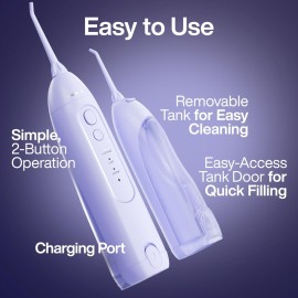 AquaSonic Icon Water Flosser for Teeth - Cordless Rechargeable Oral Irrigator - Waterproof, Portable Dental Cleaning with Jet Tip - Braces Home Travel - Lilac AquaSonic Icon Water Flosser for Teeth - Cordless Rechargeable Oral Irrigator - Waterproof, Portable Dental Cleaning with Jet Tip - Braces Home Travel - Lilac